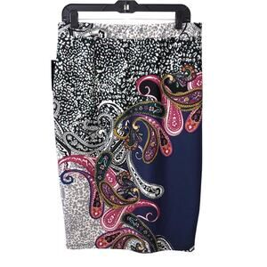 Melissa Paige Paisley Print Jersey Knit Pull On Skirt Medium NWT